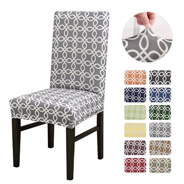 

chair covers geometric pattern printed cover for dining room kitchen office banquet polyester spandex stretch home decor