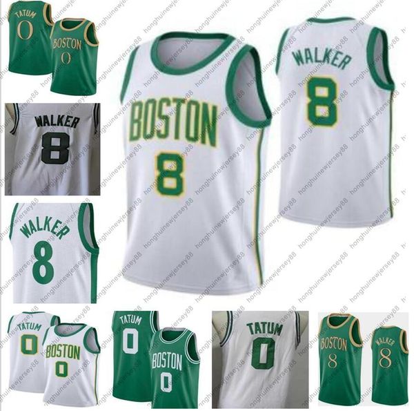 

2021 new kemba jayson 8 walker 0 tatum city basketball jersey shorts black green white, Black;yellow