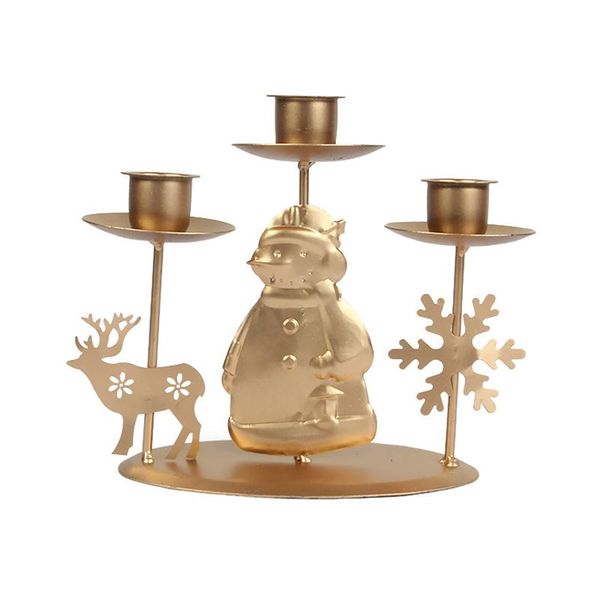 

candle holders holder desksnowman home decor for christmas 3 compartment wrought iron dinner table living room bedroom gift festival