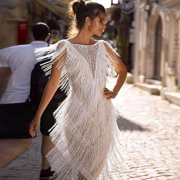 

casual dresses sleeveless white tassel for women prom wedding evening party dress elegant night club midi 2021, Black;gray