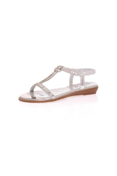

sandals silver 3 cm cubic zirconia women 's, Black