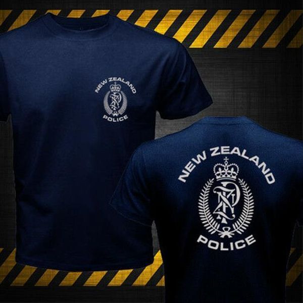 

rare zealand police cops navy men cotton print summer o neck hip hop tees harajuku, White;black