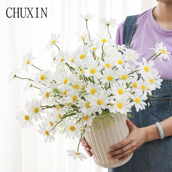 

chrysanthemum daisy fabric artificial flower bouquet home wedding christmas decor for deskbalcony fake decoration decorative flowers & w
