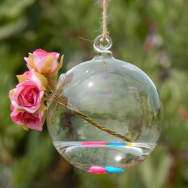 

novelty items 27pcs/pack diameter=12cm middle size hanging glass terrarium vase home decoration creative one small hole globe wedding prop