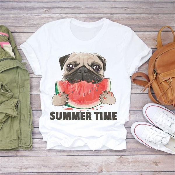 

men summer dog watermelon mens funny cute cartoon printed lady ladies graphic female tee, White;black