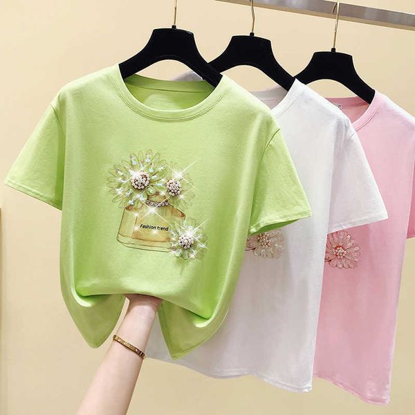 

hf-2f-211-8831 perfume bottle print t-shirt women 210706, White