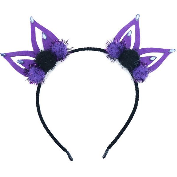 

design novelty 4 colors cloth ball ear girl hair band accessories, Slivery;white
