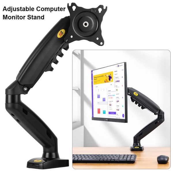 

deskstand for 13-27-inch monitor holder single articulated air spring arm adjustable bracket lcd computer screen cell phone mounts & hol