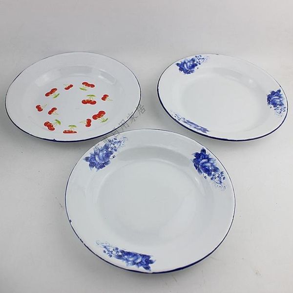 

enamel plate, nostalgic old dish, shallow dry fruit dish plate bowls