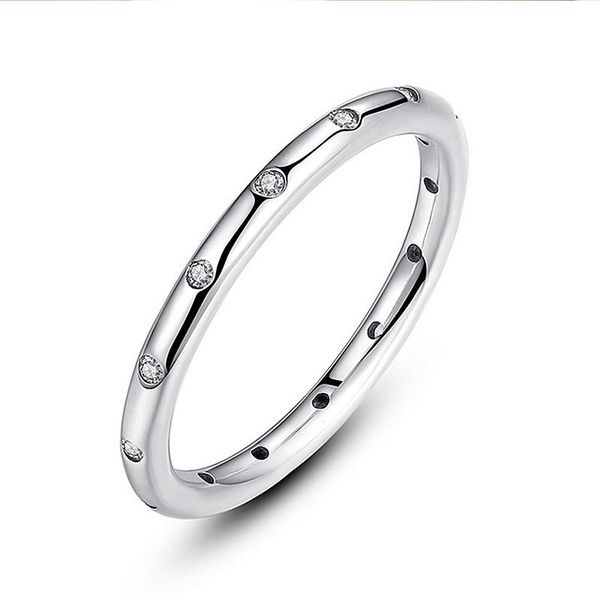 

cluster rings elegant fashion 925 sterling silver for women simple classic ladies crystal ring luxury female wedding jewelry gift, Golden;silver