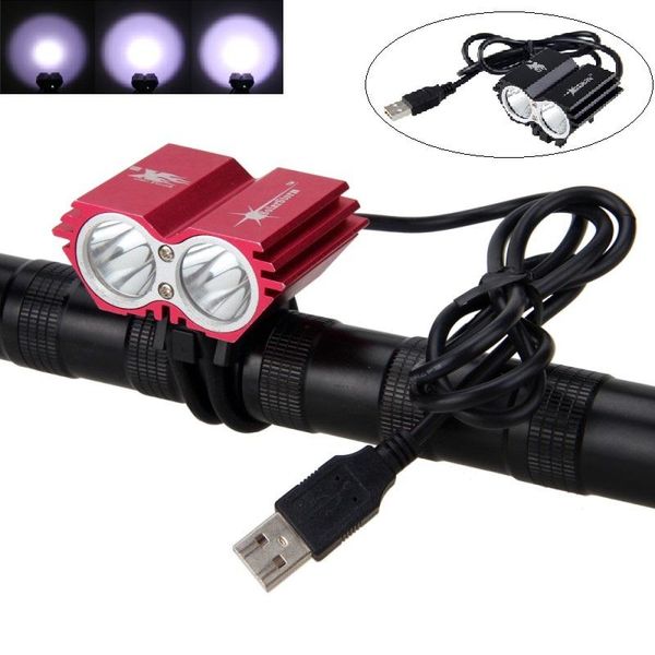 

bike lights light 3*t6 led mtb bicycle waterproof cycling lamp for safety night riding + battery package