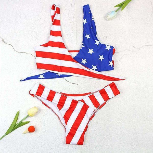 

bikini swimsuit national flag sport split bra, White;black