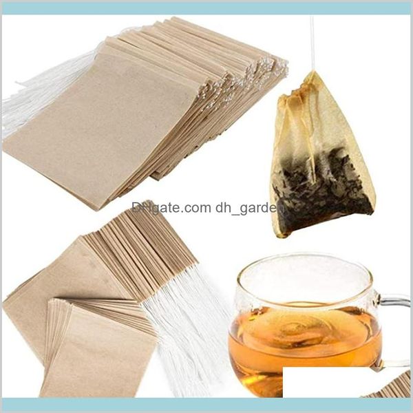 Ferramentas de café Drinkware Cozinha Bar Garden Home Garden 100pcslot Sacos de filtro descartáveis ​​dstring bolsa vazia para chá de folhas soltas com natur