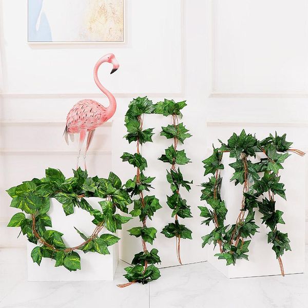 

decorative flowers & wreaths 5pcs/lot artificial plants grape garland liana creeper rattan fake vines hanging silk greenery leaves garden we