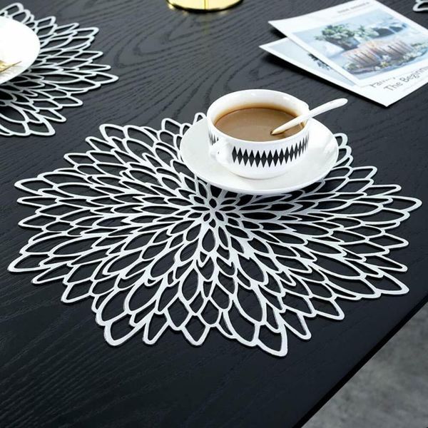 

table runner round insulation mats pads plastic placemat non-slip coffee tea place kitchen decoration