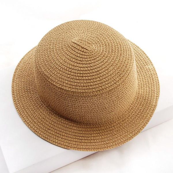 

european american seaside parent-child summer women's sun hat bucket cap beige flat straw hats beach caps panama wide brim, Blue;gray