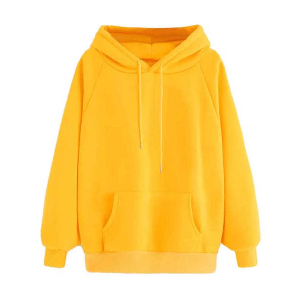

plus size hoodies sweatshirt women fashion solid long sleeve pullovers hoodies female autumn winter tracksuit hoody coats blouse 210927, Black
