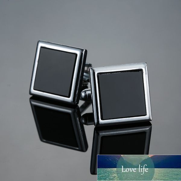 Clássico Men's New Black Box Cufflinks Cufflinks Camisa de Casamento Francês Acessórios 1 Duplo Preço de Fábrica Especialista Qualidade