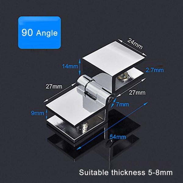 

2pcs glass clamps 90/180 degree bathroom door furniture non-perforated bath accessory set