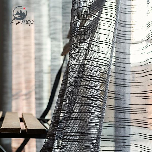 

curtain & drapes as tulle custom striped screens simple modern nordic translucent bay window solid color curtains for living dining room bed