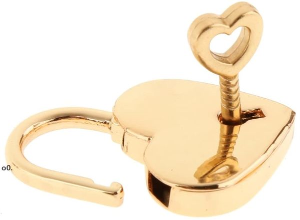 Mini lucchetto a forma di cuore in metallo a forma di cuore di San Valentino Mini lucchetto con chiave per scatola di immagazzinaggio di gioielli Diario Borse per libri LLE11961