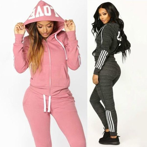 

women's two piece pants yiciya training suits with hood set of oversized long-sleeve sportwear 2021 winter on fleece, White