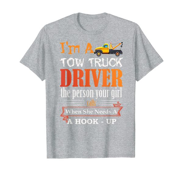 

funny tow truck driver for wrecker operator t-shirt, White;black