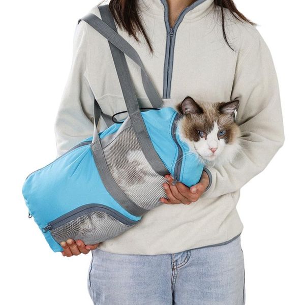 

cat carriers,crates & houses 2021 pet bathing bags grooming mesh bag no scratching biting restraint for nail trimming injecting examing