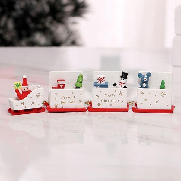 

christmas decorations solid wood ornaments snowman bear table decoration 3-coloured 23.7*2.7*6.7cm1