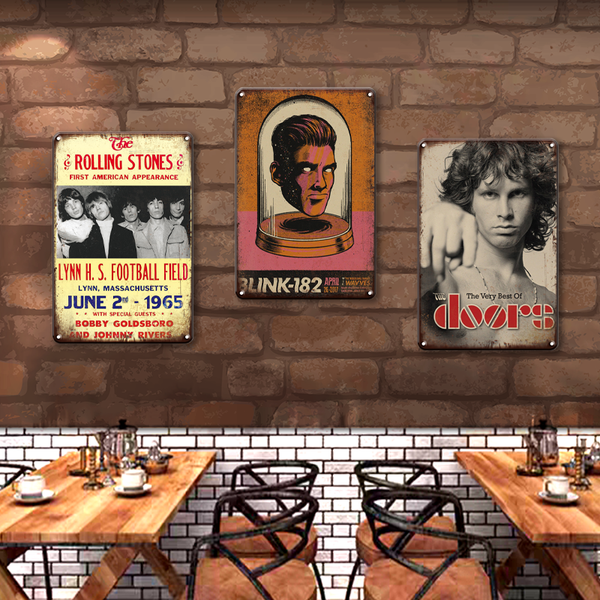 

rock n roll metal poster tin sign vintage u2 metal plate plaque decorative sign man cave pub bar home wall decoration