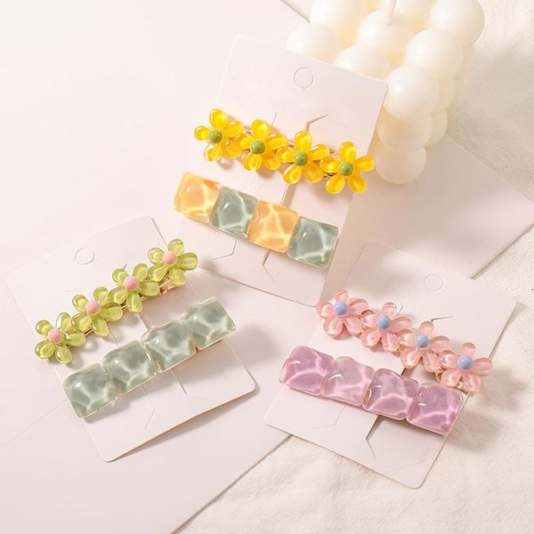 

hair clips & barrettes shuangr jelly hairpin geometric water ripple clip headdress cute flower side girl accessories children, Golden;silver