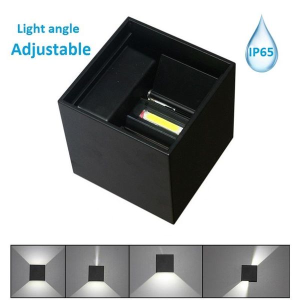 

outdoor wall lamps led lights angle adjustable porch light waterproof ip65 sconce white/black cube mount