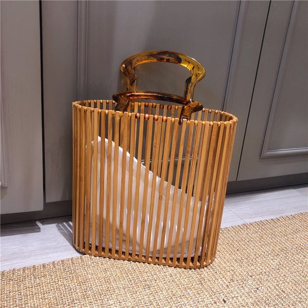 

Messenger Bags Messenger BagsWomen's Handbag Acrylic Bamboo Amber Handle Shoulder Creative Beach Bag Fashion