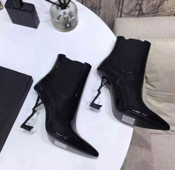 

autumn and winter fashion ladies high heels exquisite comfortable woman alphabet heel boots leather material size 35-41, Black