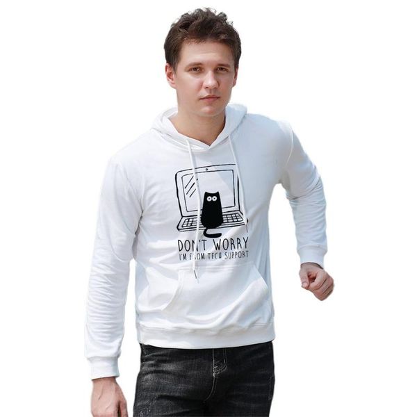 

men's hoodies & sweatshirts cats geek programming hoodie cotton engineering software engineer casual long sleeve streetwear pullover x, Black