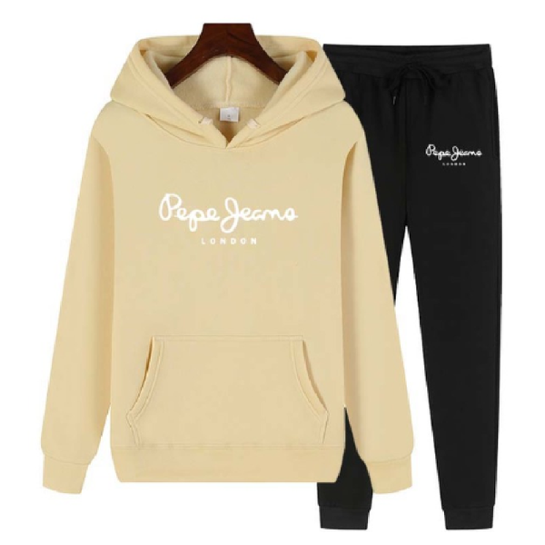 

men's hoodies & sweatshirts ladies sports casual wear 2-piece set of letter printing hooded sweatshirt pants suit fashion, Black