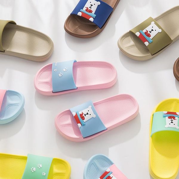 

slipper boys girls summer casual sandals fashion pattern kids slippers barefoot water shoes for children bath beach, Black;grey