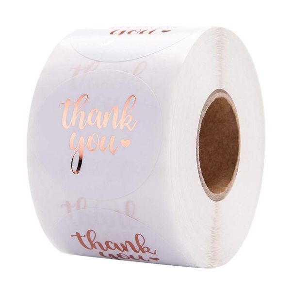 

500pcs round labels kraft paper thank you sticker dragees candy bag flower gift box cake boxes and packaging wedding stickers wrap