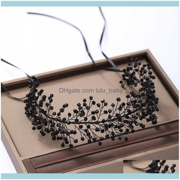 

jewelryailibride black vine headband crystal bridal headpiece wedding ornaments tiara band hair jewelry drop delivery 2021 ctgnn, Slivery;golden