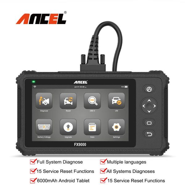 

code readers & scan tools ancel fx9000 obd2 diagnostic scanner car full system oil epb dpf sas abs tpms reset obd 2 read clear
