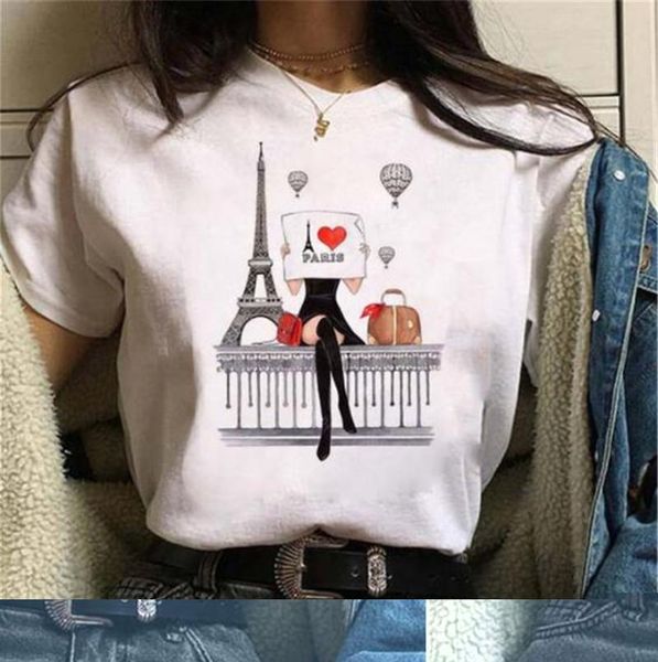 

women's t-shirt women fashion print casual harajuku streetwear t shirt white short-sleeved tees