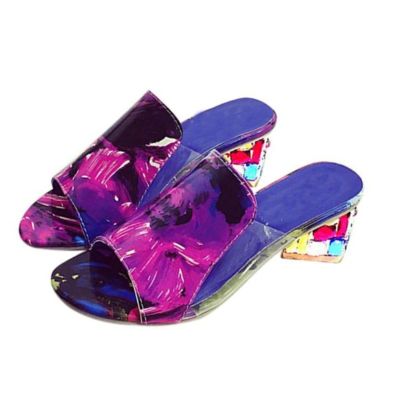 

sandalias plataforma 2021 summer pu leather woman sandals shallow female rhinestone ladies shoes thick heel crystal, Black
