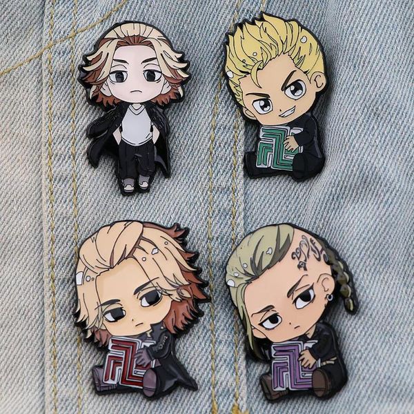 

pins, brooches md1277 japanese anime tokyo revengers badges with enamel pin lapel pins cartoon decoration jewelry holiday gift, Gray