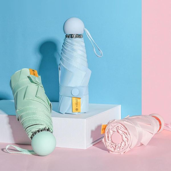 

umbrellas five fold pocket umbrella ultra light small fresh mini sunny dual-purpose folding sunscreen