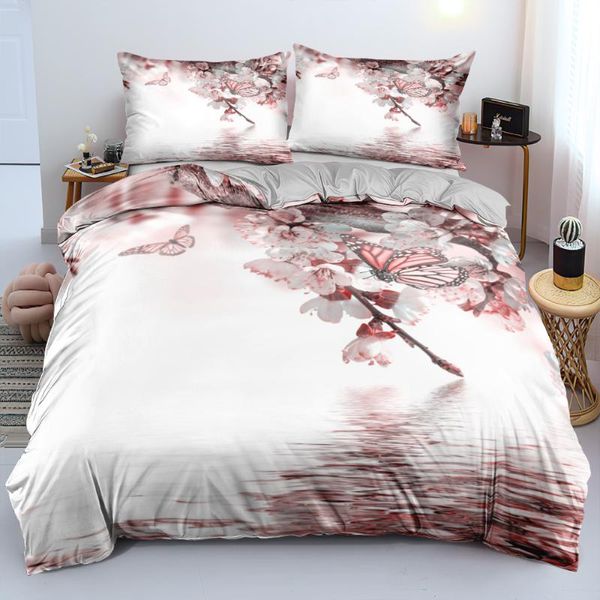 

bedding sets 3d design flowers set duvet cover bed linens quilt/comforter covers pillowcases 220x240 size white home texitle