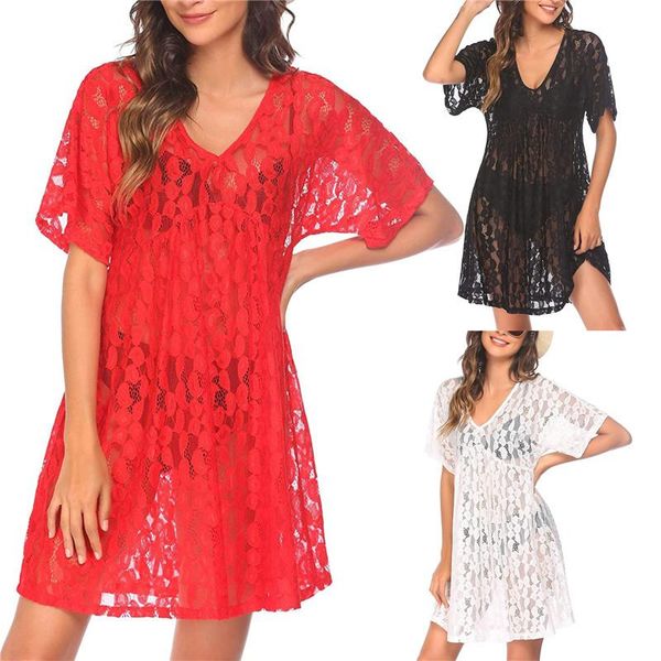 

summer beach dress women bikini lace tunic hollow out crochet tassel robe cover up kimono cardigan swimsuit women's swimwear, White;black