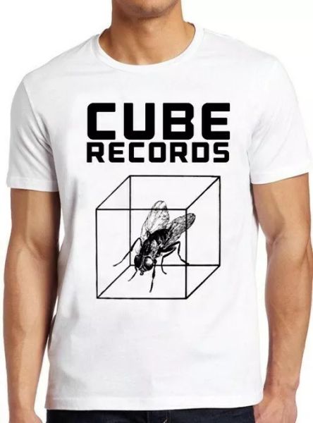 

cube records logo record labe music pop rock cool gift tee t shirt 4310, White;black