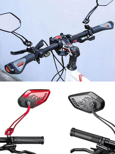 

bike groupsets 1pair bicycle handlebar reflector rear view mirror mountain electrical scooter hd wide-range adjustable angles
