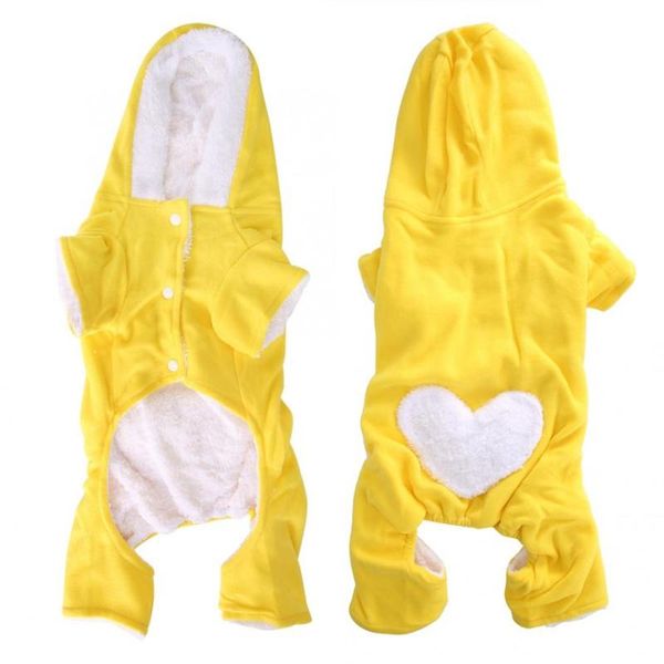 

dog apparel waterproof pet puppy vest jacket plush winter cute yellow clothes hoodies for small dogs clothing outfit