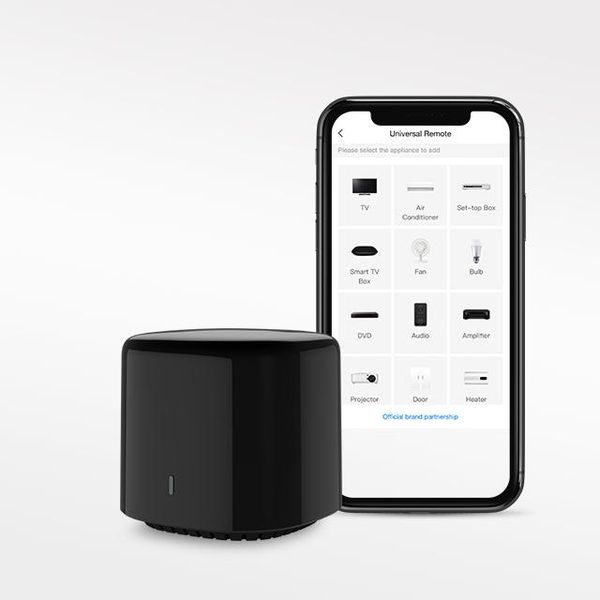 

smart home control broadlink rm4 con rm4c mini wireless ir infrared universal remote works with google home, alexa hub